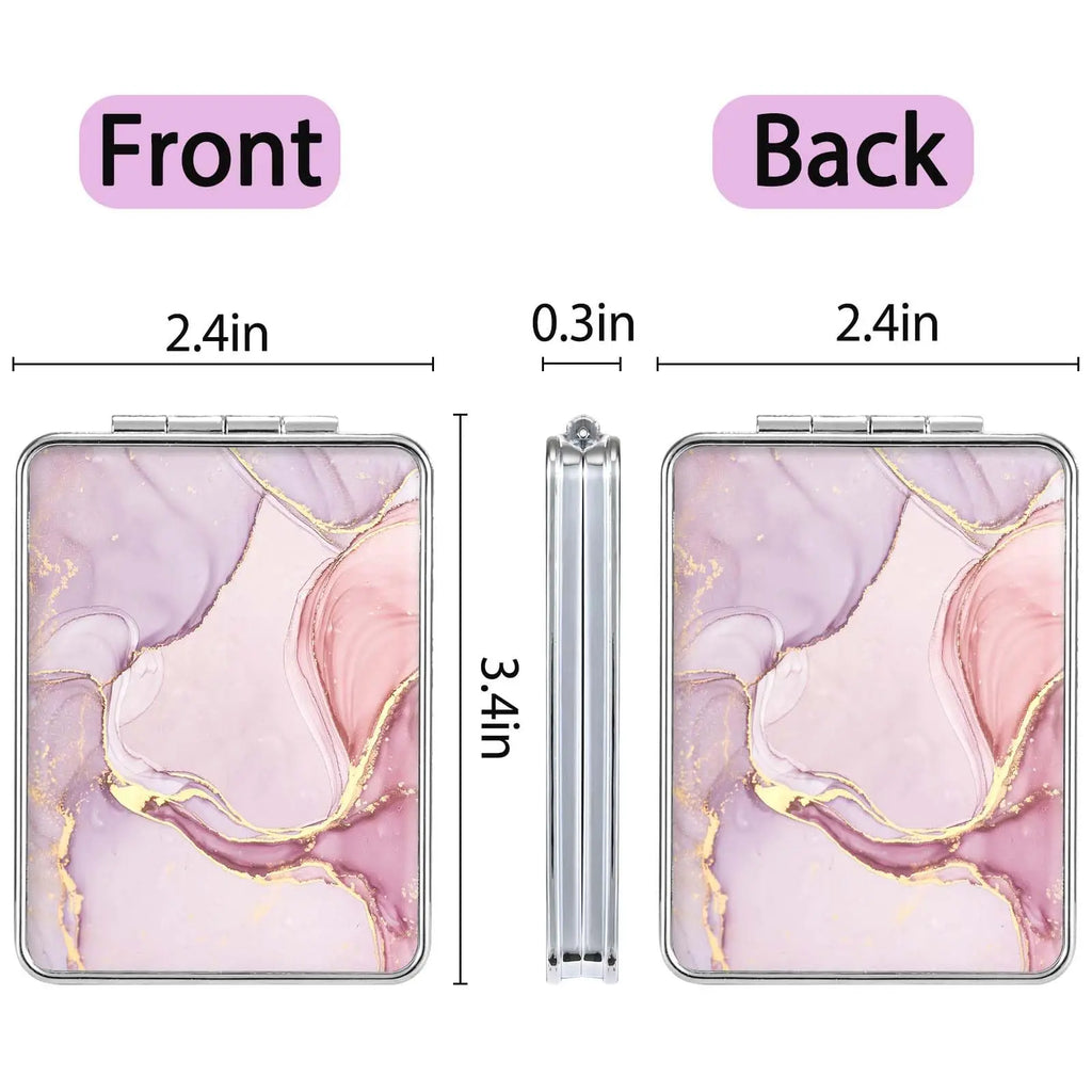 Double-Sided Magnifying Pocket Mirror | Compact Travel Mirror Compact Makeup Mirror QXL