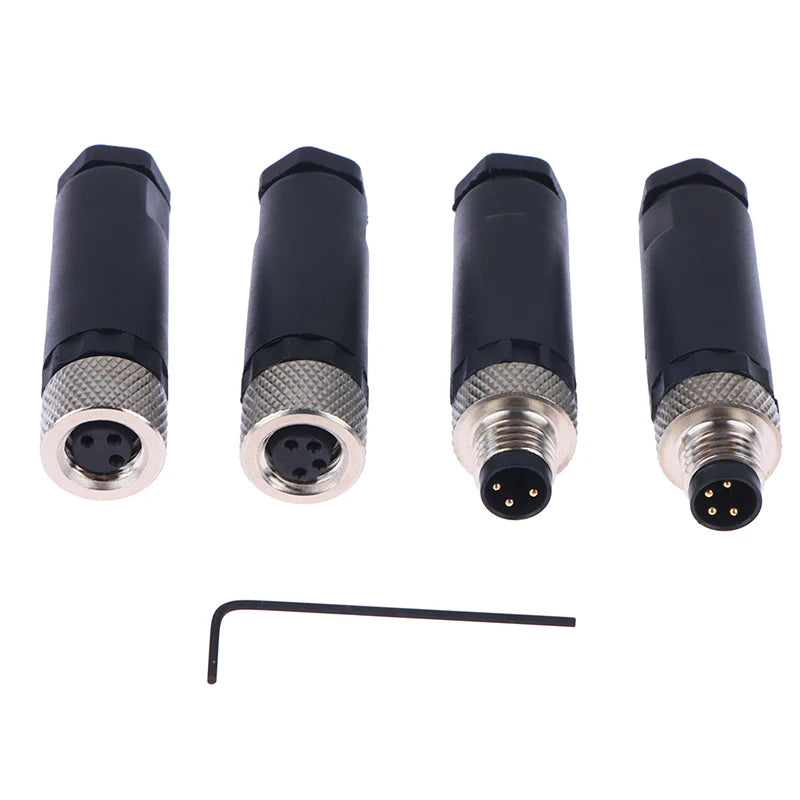 M8 Waterproof Sensor Connector 3/4 Pin Male Female Flange Socket Sensor Connector QXL