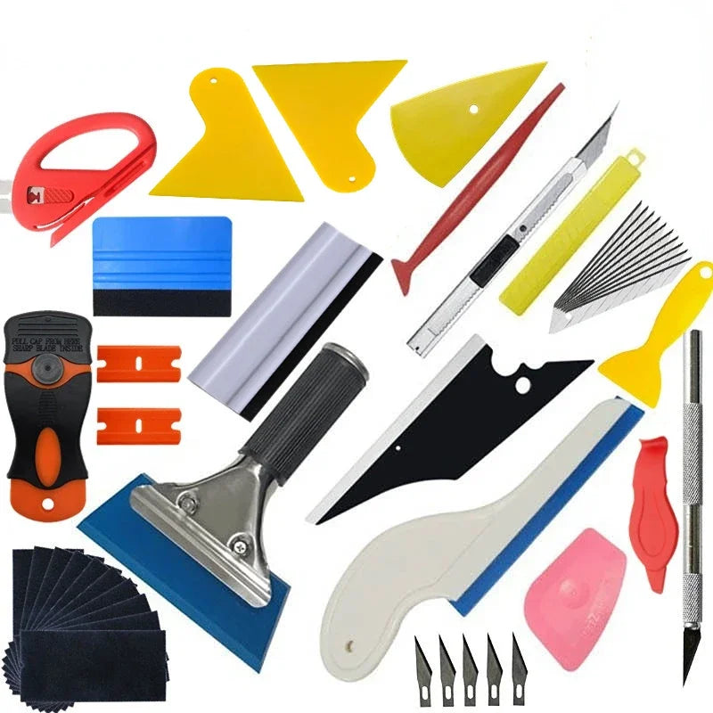 12-Pc Car Vinyl Wrap Tool Kit – Squeegee, Cutter & Spatula Car Wrap Tool Kit QXL Set 1-44Pcs