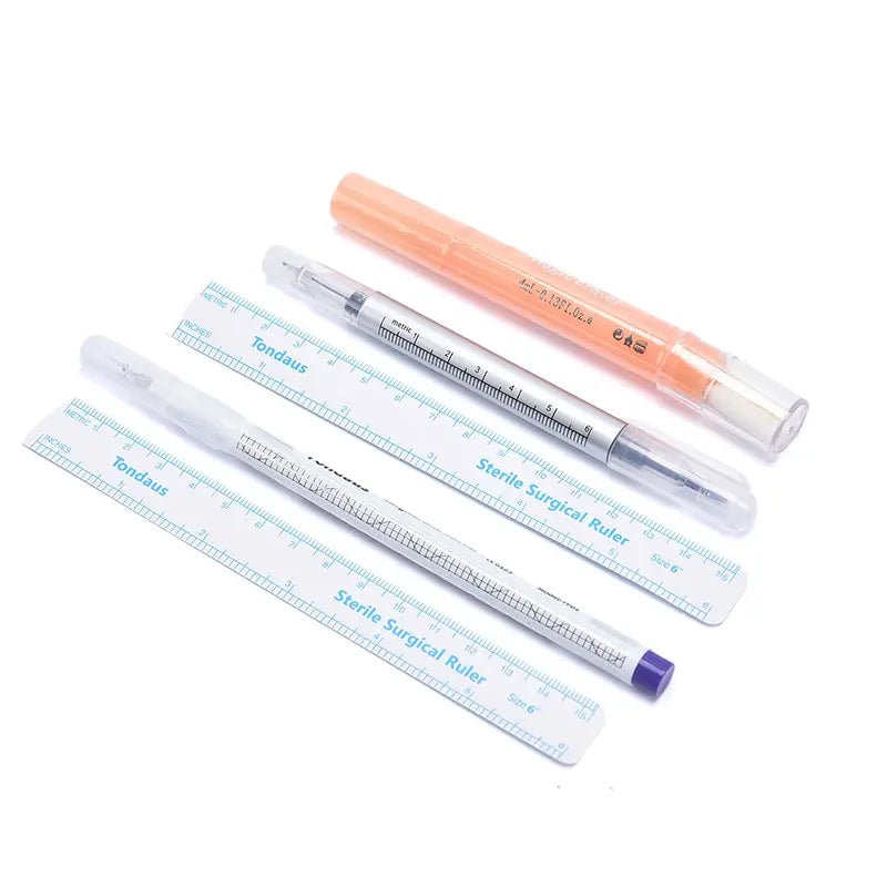 Dual-Head Tattoo Skin Marker Pen with Ruler | Sterilized Tattoo Marker Pen QXL