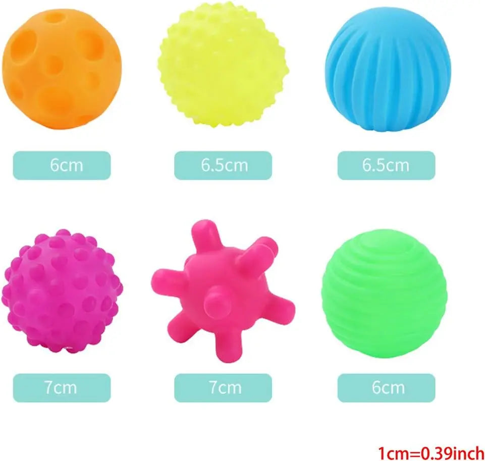 6-Pack Soft Textured Sensory Balls for Babies & Toddlers Baby Sensory Toy Set QXL