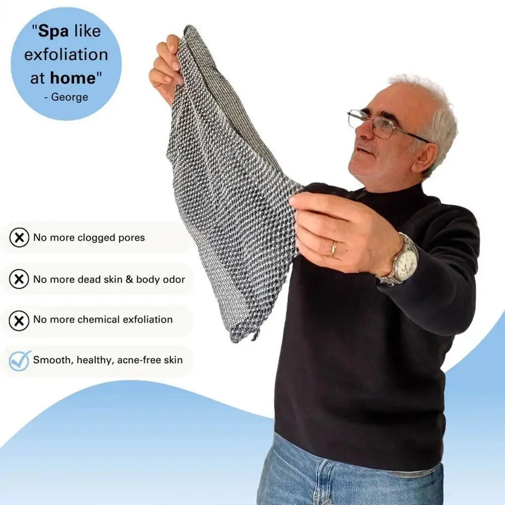 Dual-Sided Exfoliating Back Scrub Towel | Unisex Bath Strap Exfoliating Bath Towel QXL