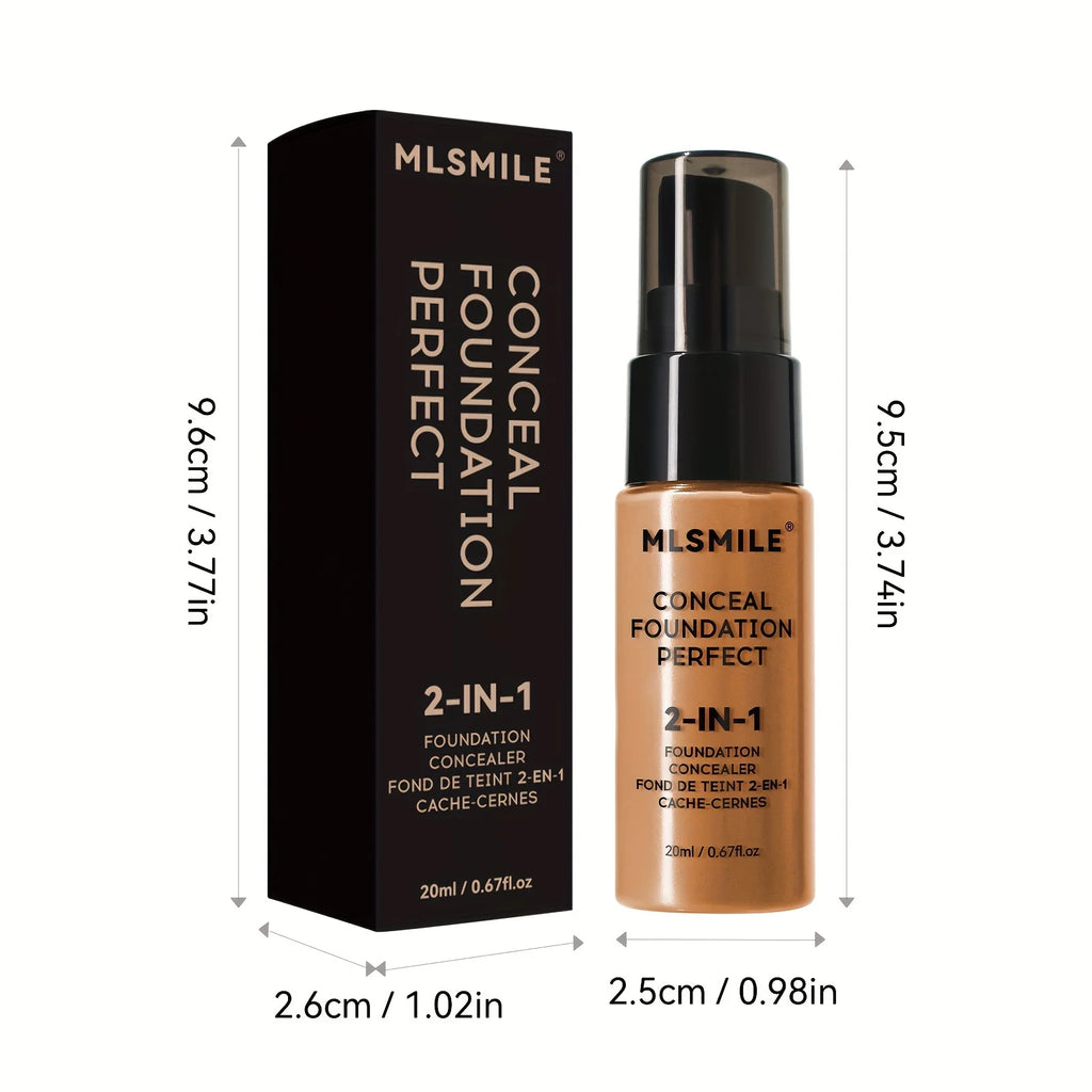 2-in-1 Liquid Foundation & Concealer | Full Coverage Waterproof Liquid Foundation QXL