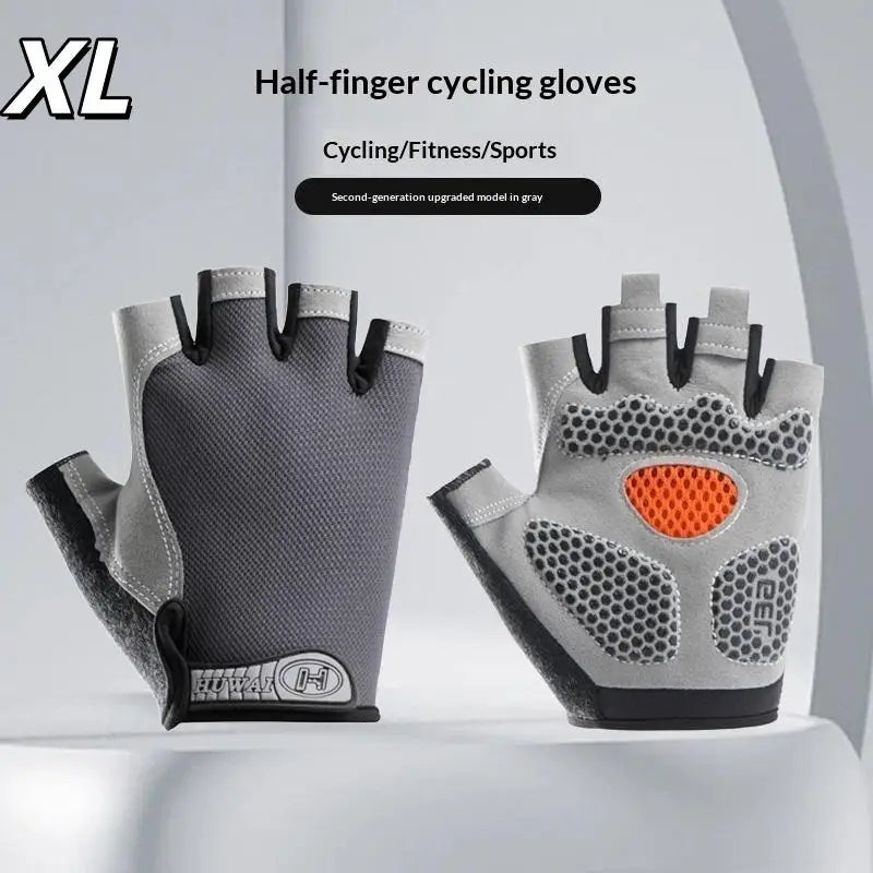 Fingerless Cycling Gloves – Anti-Slip Breathable Bike Gloves Fingerless Cycling Gloves QXL XL Gen2 Gray