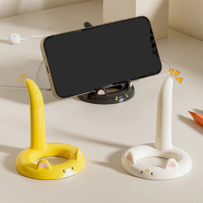 Cartoon Cat Phone Stand | Cute Desktop Holder & Desk Decor Phone Stand & Decor QXL