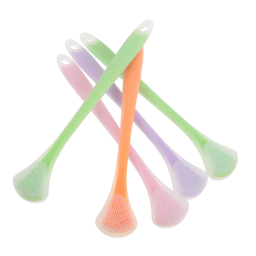 5-Pack Dual-Head Silicone Tongue Scraper & Brush | Oral Care Tongue Scraper Set QXL