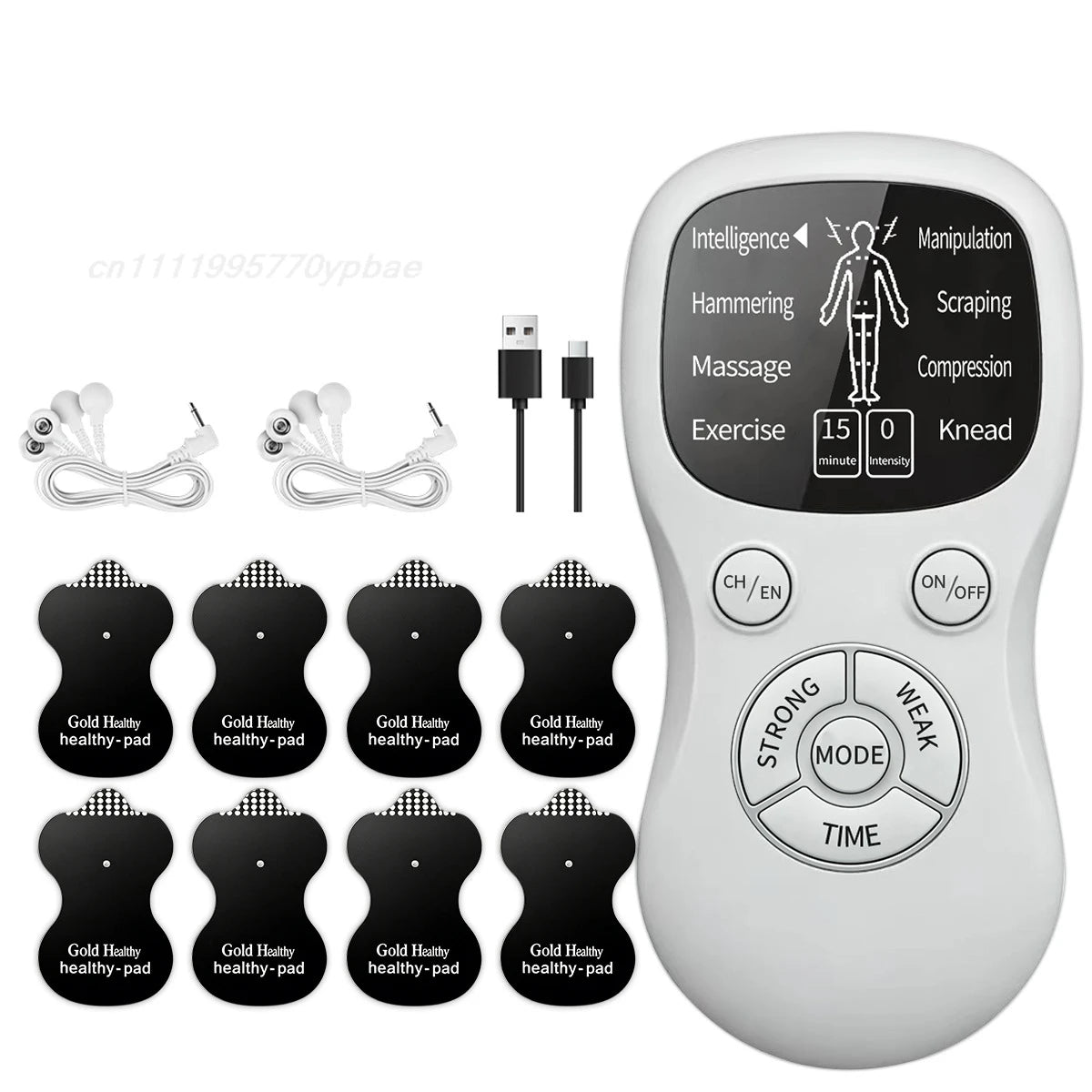 EMS & TENS Muscle Stimulator | 8 Modes, 15 Intensities Muscle Stimulator QXL 1 host 8 patches