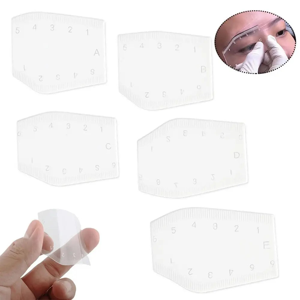 5-Piece Reusable Eyebrow Mapping Ruler & Shaping Stencil Set Eyebrow Stencil Set QXL