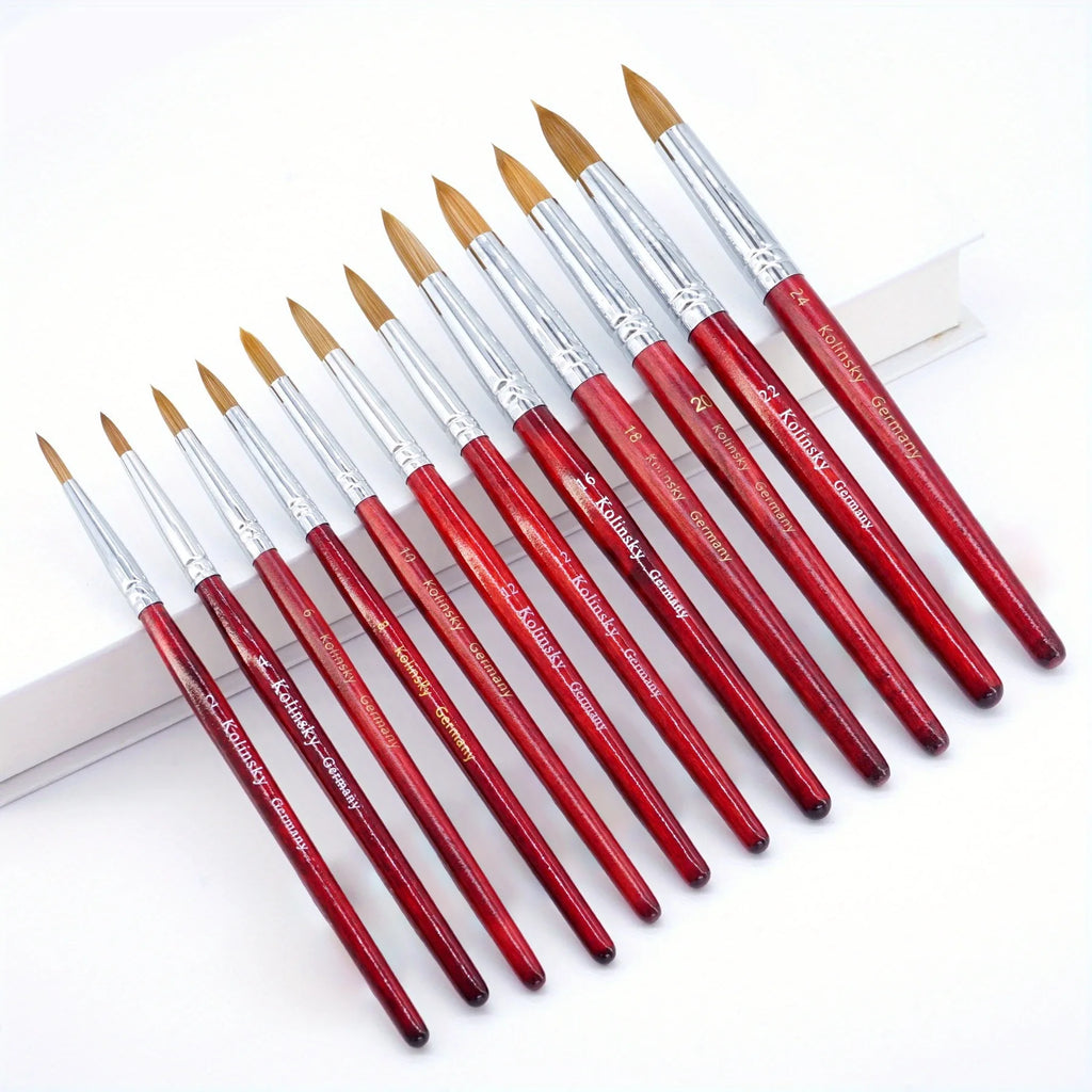 Nail Art Mink Brush | Wood Handle Gel Acrylic Painting Tool Nail Art Brush QXL
