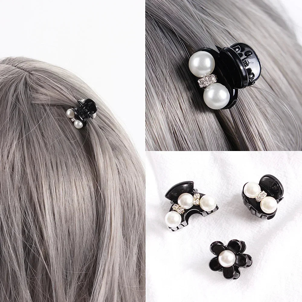Pearl Mini Hair Claw Clip | Chic Barrette for Women & Girls Mini Hair Claw Clip QXL