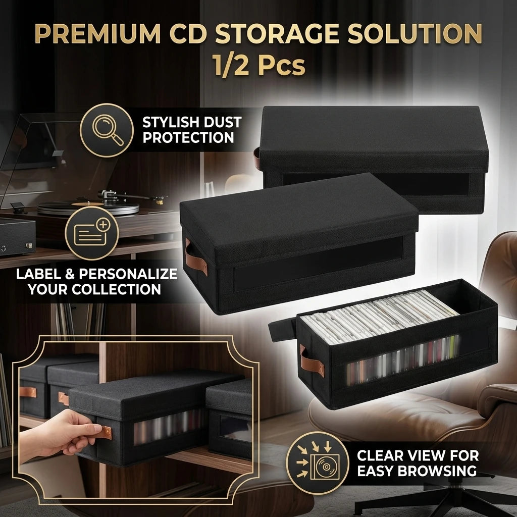 CD DVD Storage Box Dustproof Lid | 600D Oxford Cloth Organizer Storage Box Organizer QXL