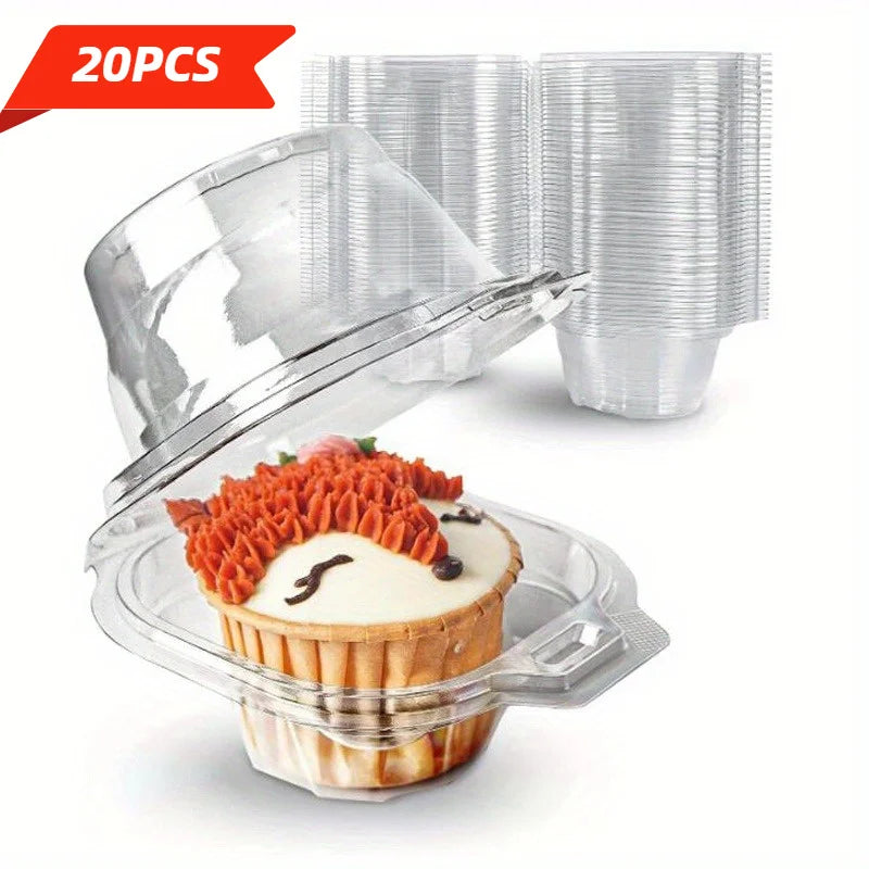 PET Clear Cupcake Containers – Disposable Single & Double Boxes Cupcake Packaging Boxes QXL 20pcs