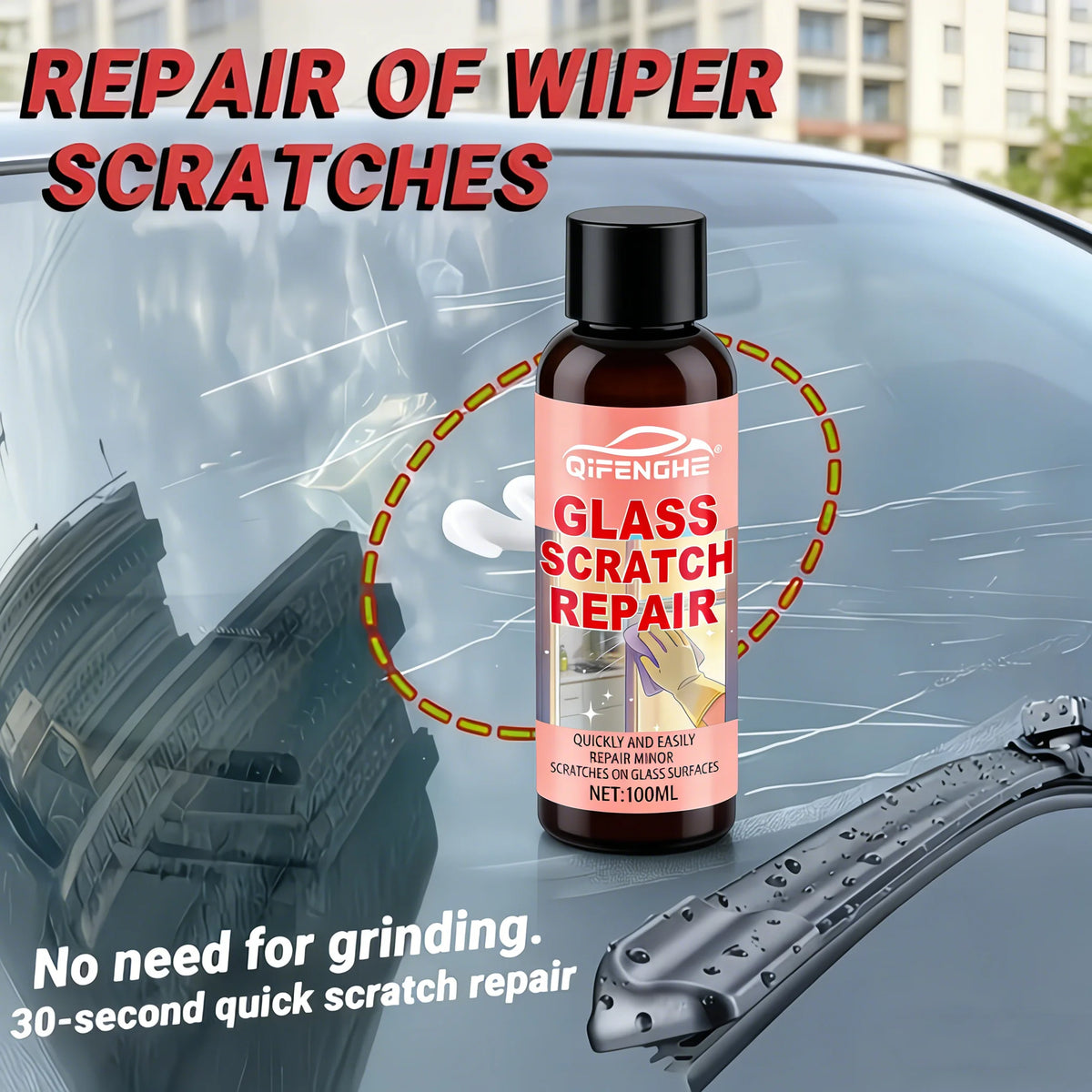 100ml Glass Scratch Repair Solution | Car & Home Glass Glass Scratch Repair QXL