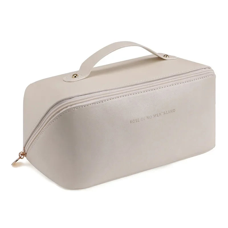 Large-Capacity PU Pillow Makeup Bag | Travel Cosmetic Organizer Travel Makeup Bag QXL WHITE