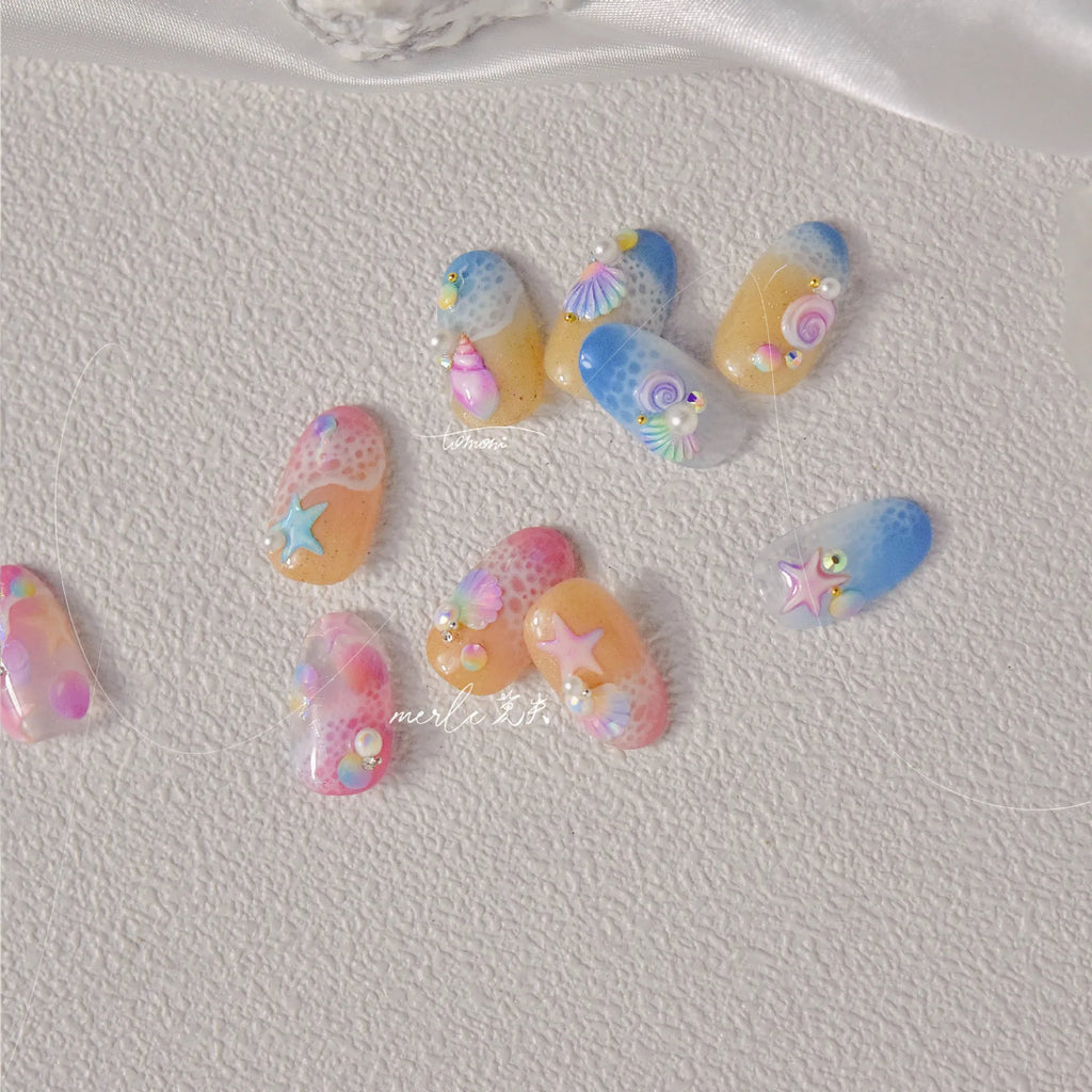 5D Ocean Nail Art Stickers | Starfish & Shell Decals Nail Art Stickers QXL