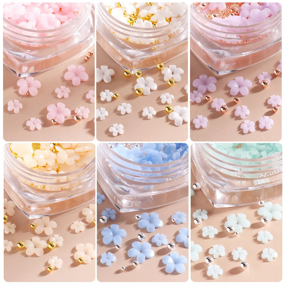 Color-Changing Flower Nail Sequins | Gradient Glitter 6 Colors Nail Art Sequins QXL