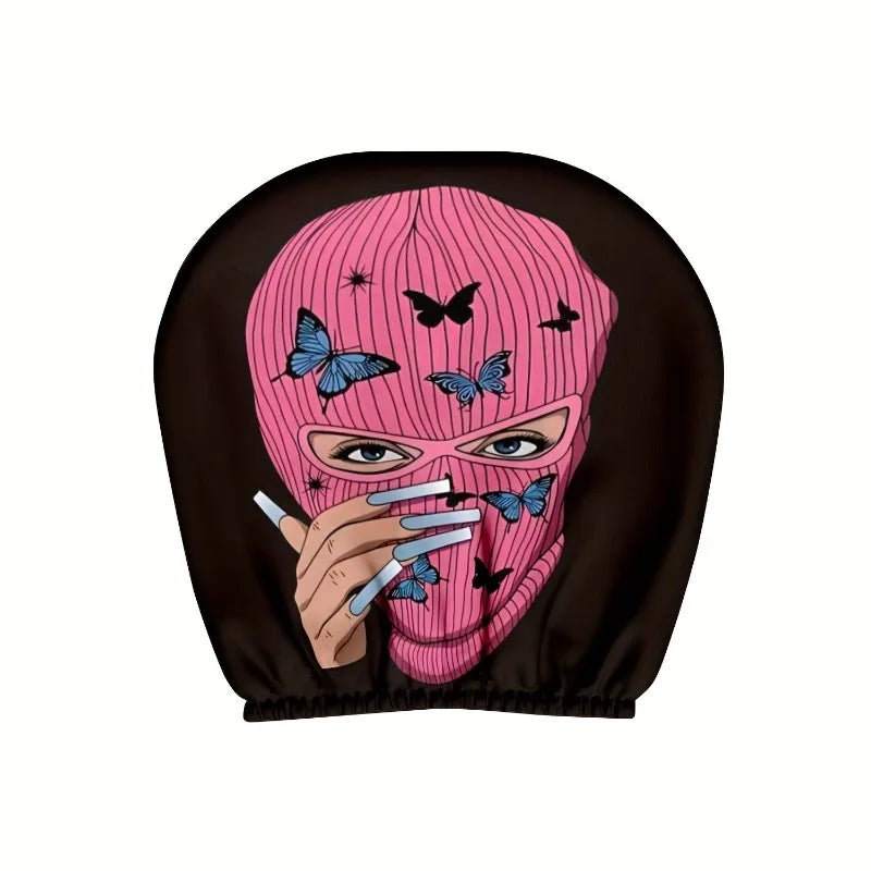 Pink Butterfly Car Headrest Cover | Stretch Fit, Universal Car Headrest Cover QXL