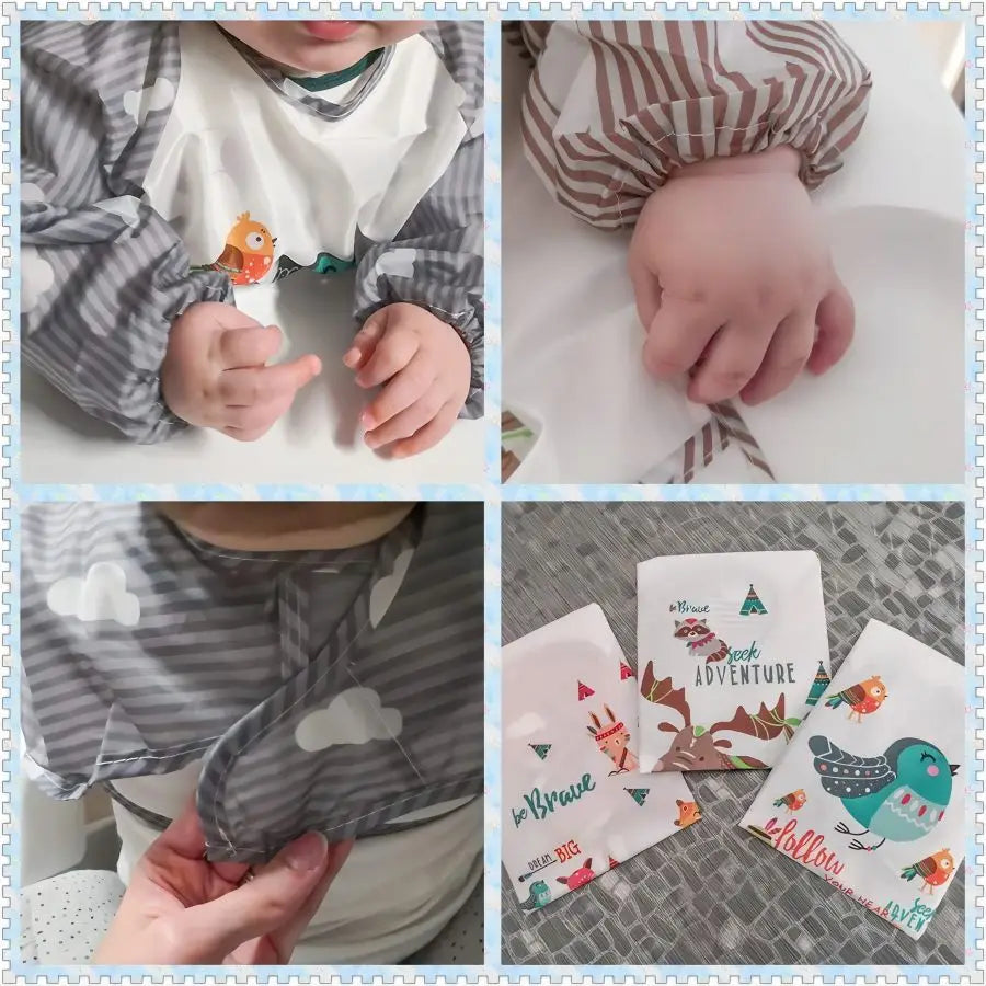 Waterproof Long Sleeve Toddler Bib Art Smock | Ages 1–3 Baby Bib Smock QXL