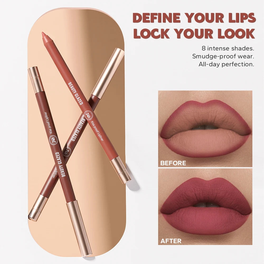 Beauty Glazed 8-Color Matte Velvet Lip Liner | Waterproof Matte Lip Liner QXL