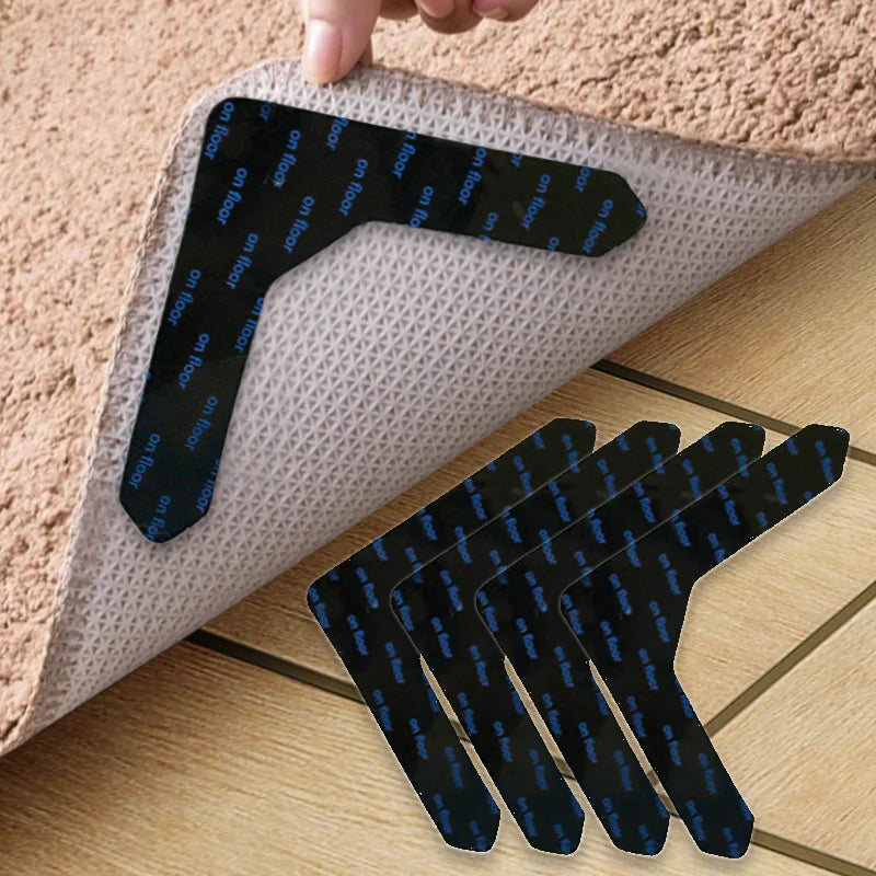 Self-Adhesive Anti-Slip Fastener Dots for Rugs & Mats | 4/8 Pack Anti-Slip Mat Pads QXL 4pcs