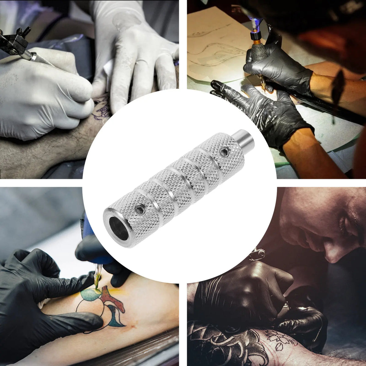 16mm Stainless Steel Tattoo Handle | Non-Skid Replaceable Grip Tattoo Machine Grip QXL