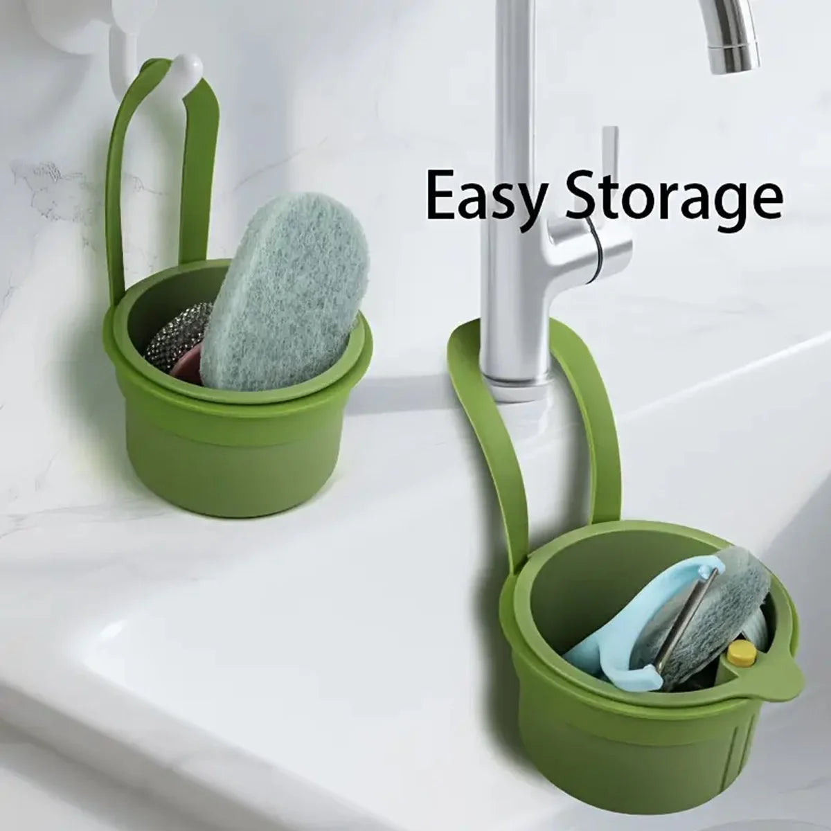 Push-Button Sink Drain Basket | Hangable Kitchen Strainer Sink Drain Basket QXL