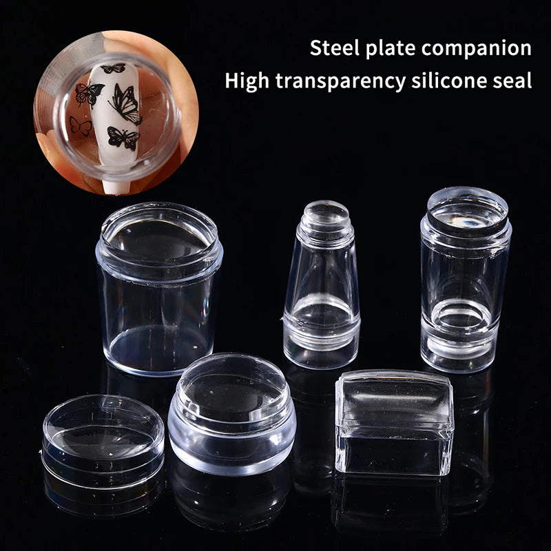 Silicone Nail Art Stamper & Scraper Kit | French Manicure Nail Art Stamper QXL
