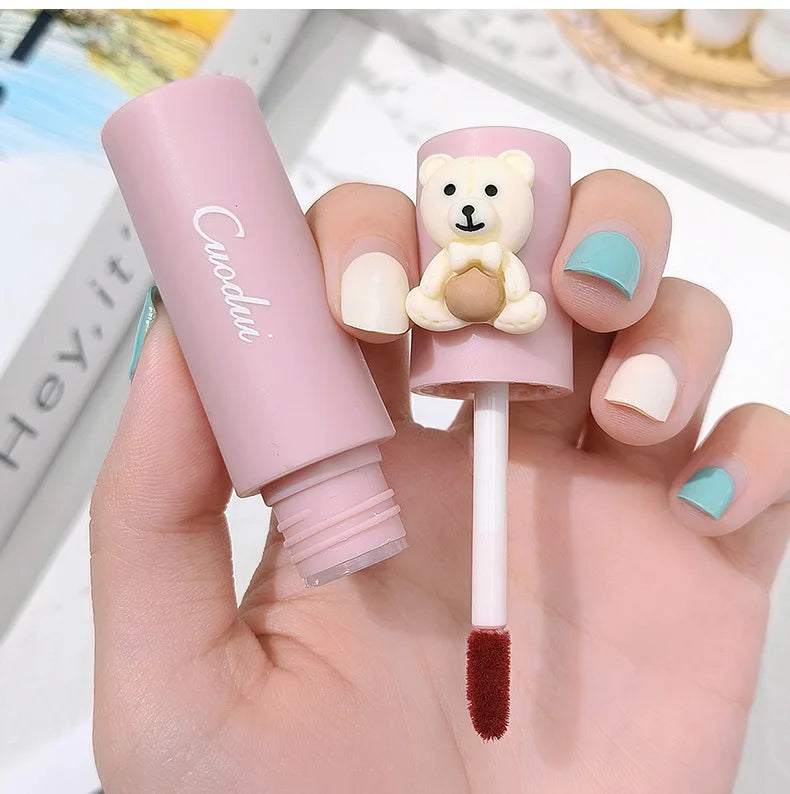 Cute Bear Velvet Matte Lip Mud | Waterproof Long-Lasting Lip Tint Matte Lip Tint QXL