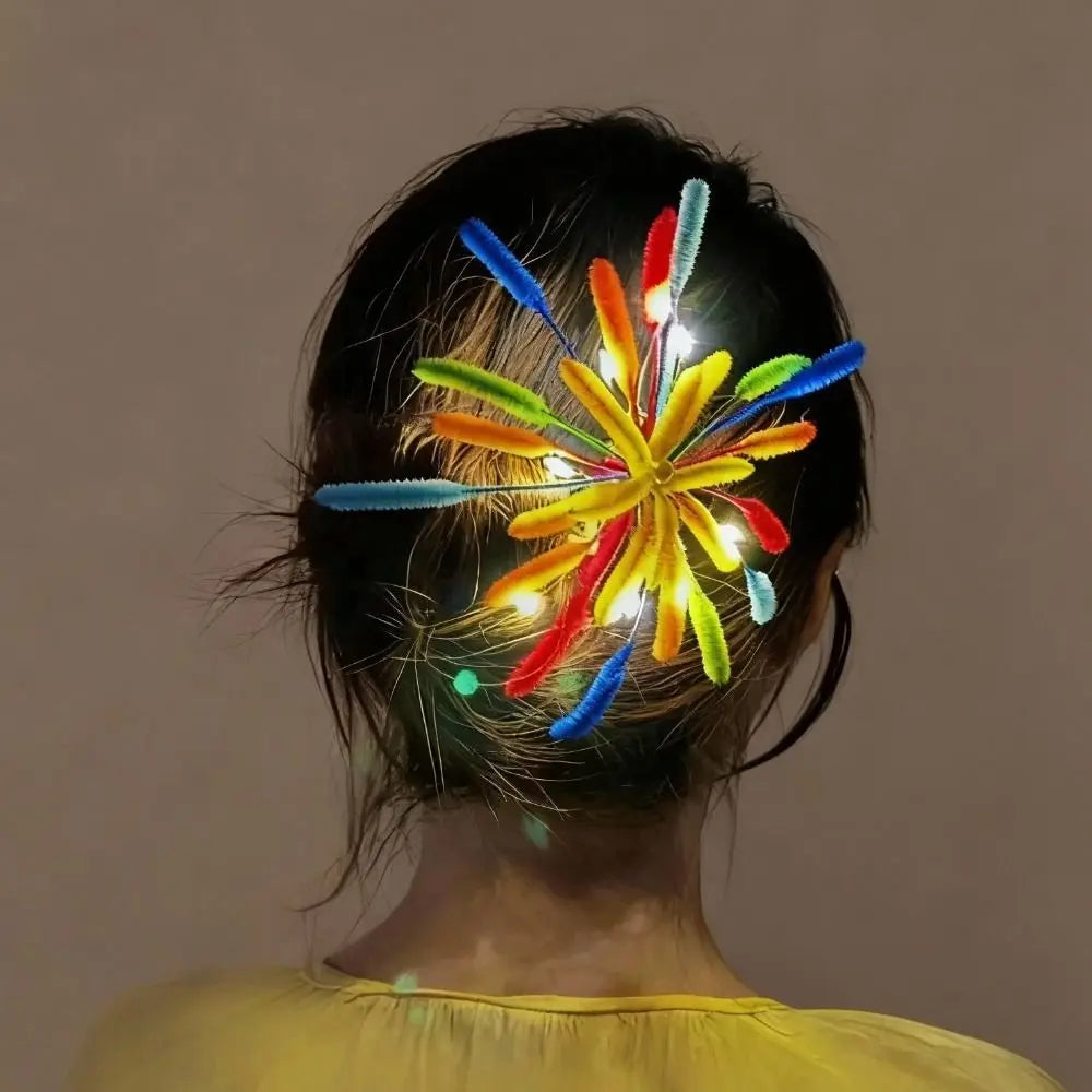 DIY Glow Color Strip Hair Clip | Handmade Flower Design Flower Hair Clip QXL