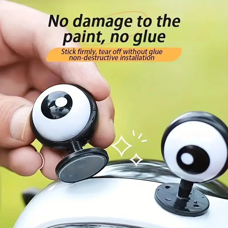2-Pack Cute Eye Decorations for Cars, Motorcycles & Helmets Vehicle Eye Decorations QXL
