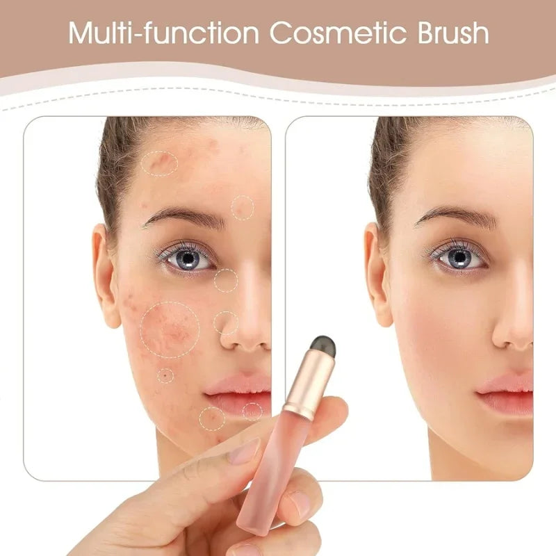 2-Pack Silicone Lip & Concealer Brush | Dust-Proof Cap Silicone Lip Brush QXL
