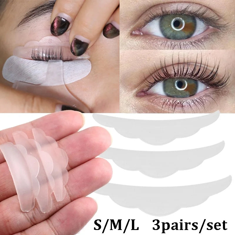 3-Pair Silicone Eyelash Lifting Pads | S, M & L Curl Shields Eyelash Lifting Pads QXL