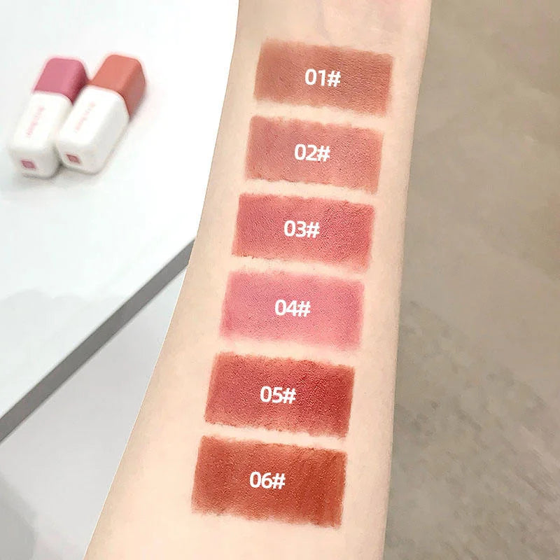 Soft-Focus Matte Lip Mud | Long-Lasting High Pigment Glaze Matte Lip Glaze QXL