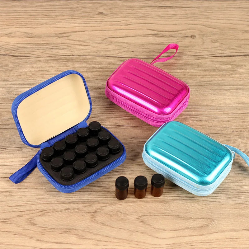 15-Grid Essential Oil Travel Bag for 1ml–2ml Sample Bottles Essential Oil Travel Case QXL