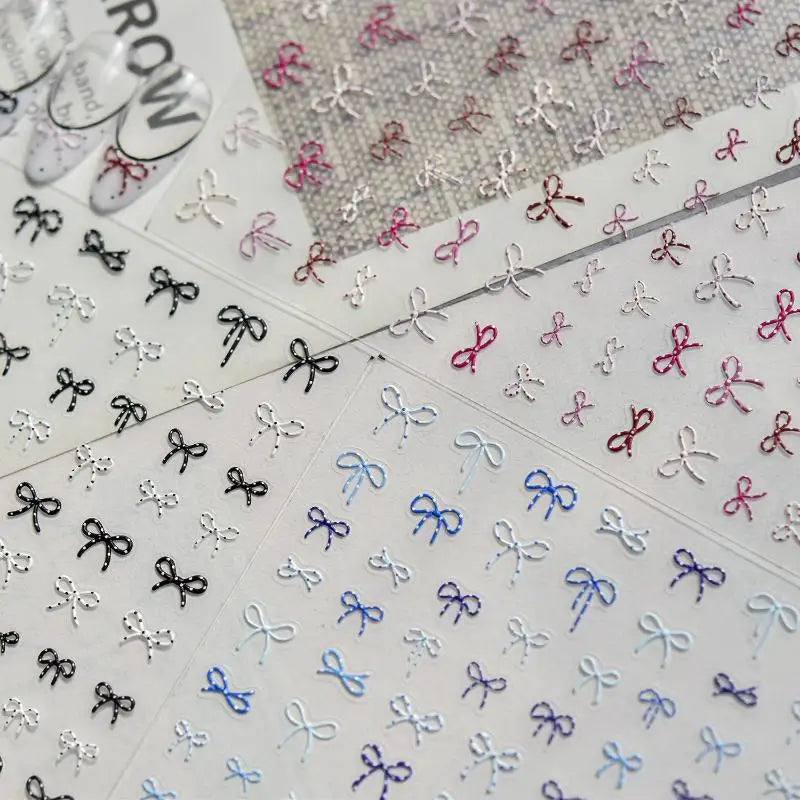 5D Nail Art Stickers – Bow Pearl Heart French Polka Dot Nail Art Stickers QXL