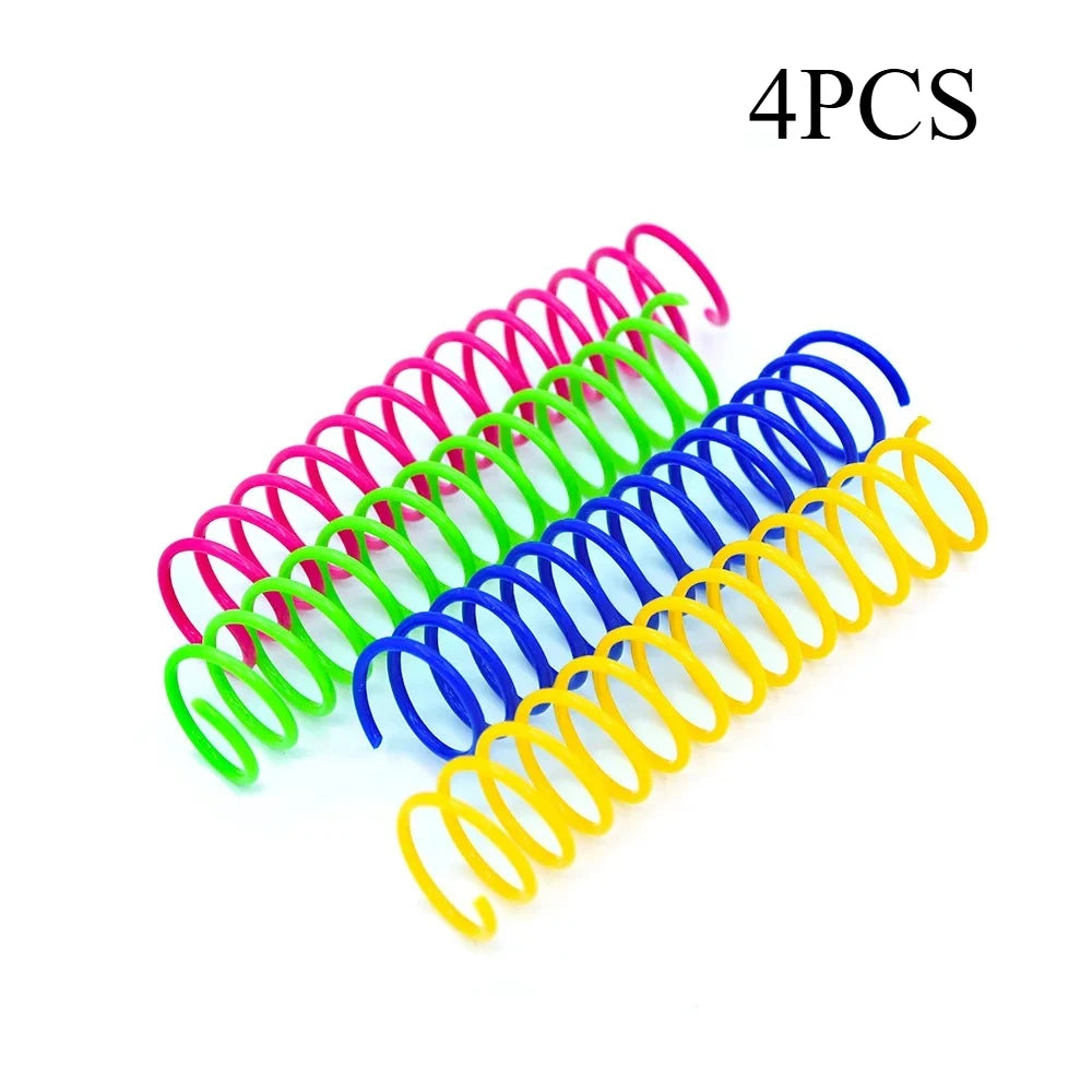 Colorful Interactive Cat Spring Toys | BPA-Free Kitten Play Cat Spring Toy QXL long-4pcs