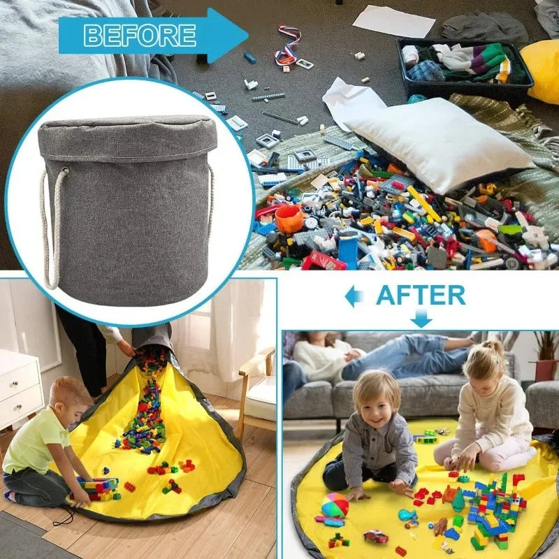 Kids Large Toy Storage Bag | Drawstring Play Mat Organizer Toy Storage Bag QXL