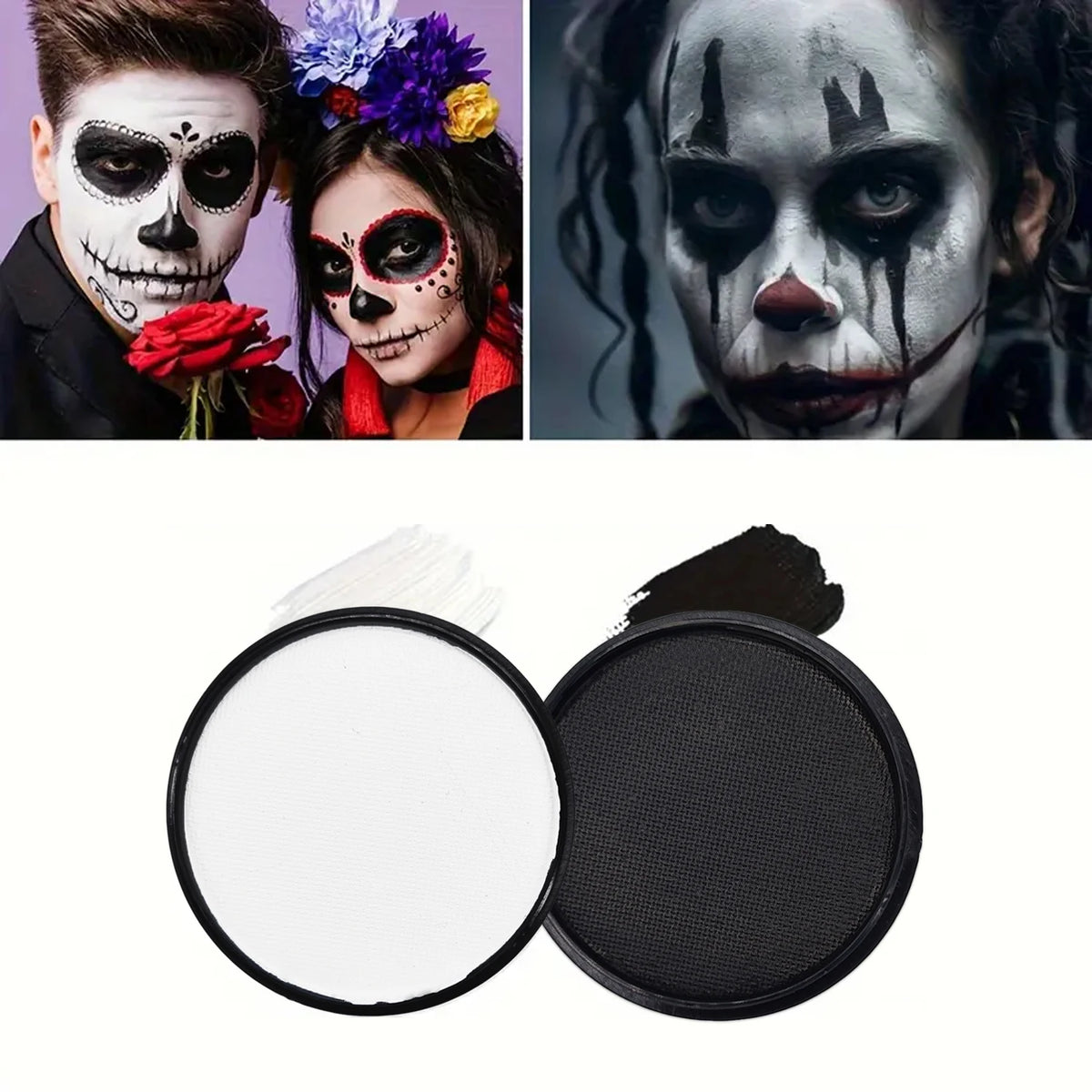 Black & White Face & Body Paint | Halloween Cosplay Stage Makeup Face & Body Paint QXL black 60g