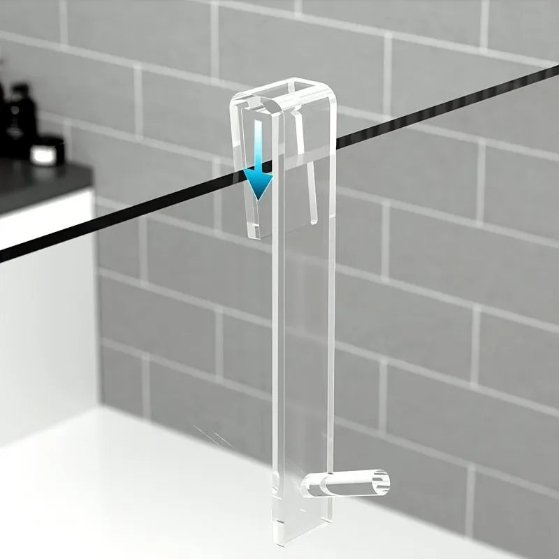 Punch-Free Transparent Acrylic Shower Door Hook & Towel Rack Bathroom Door Hook QXL