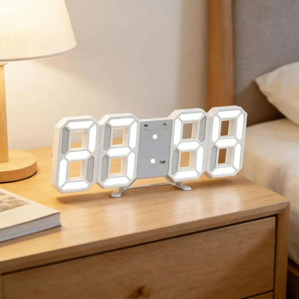 3D LED Digital Alarm Clock – Auto Dimming, Date & Temp Display LED Alarm Clock QXL