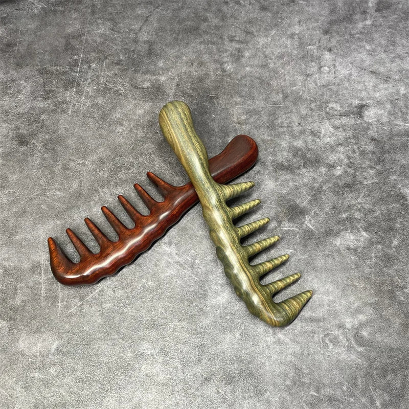 Sandalwood Wide Tooth Scalp Massage Comb with Handle Scalp Massage Comb QXL