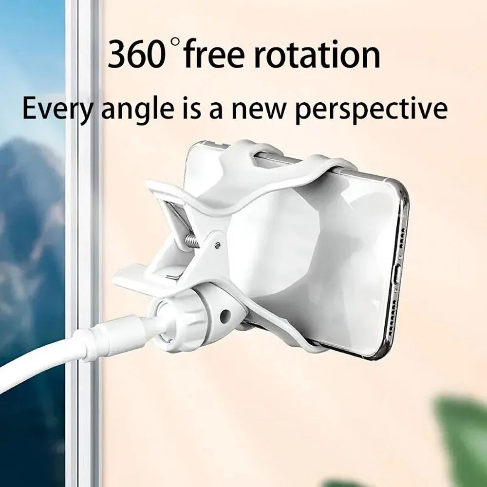 360° Flexible Gooseneck Phone Holder | Long Arm Clip Mount Gooseneck Phone Mount QXL