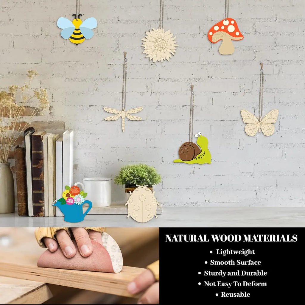80-Piece Kids Wooden DIY Painting & Doodle Art Set Kids DIY Art Kit QXL