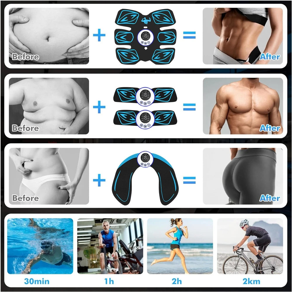 Wireless EMS Abs Stimulator | Rechargeable Core Body Toner EMS Abs Stimulator QXL