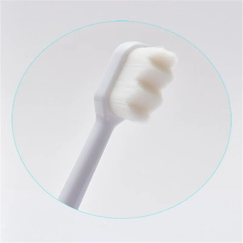 Ultra-Fine Soft Bristle Adult Toothbrush | Deep Clean Soft Bristle Toothbrush QXL wavy white