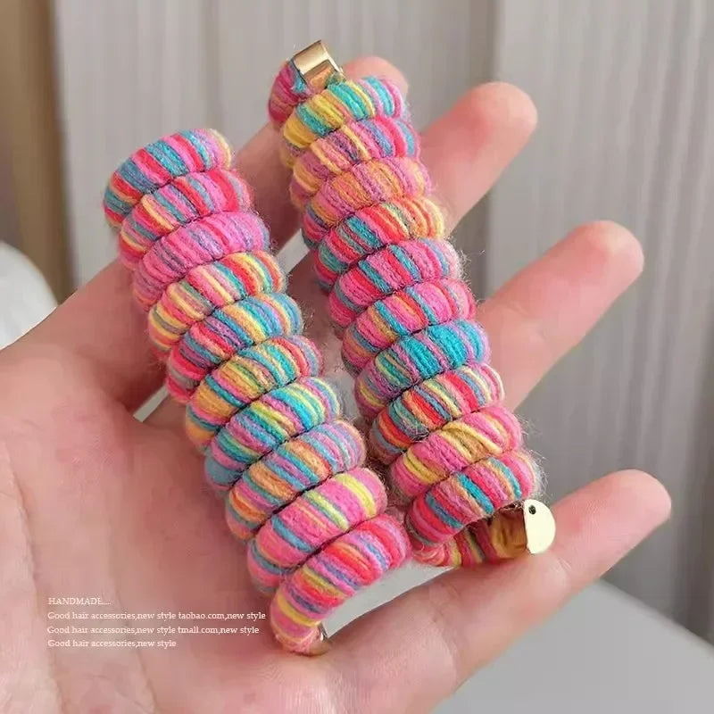 Colorful Telephone Wire Hair Tie | Coil Ponytail Holder Hair Tie QXL
