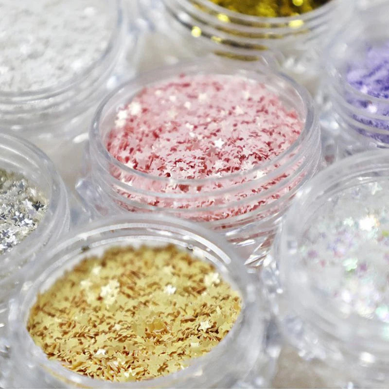 1mm Mini Star Nail Glitter Jar | DIY Nail Art Decoration Nail Art Glitter QXL
