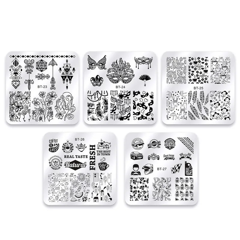 Nail Stamping Plates – Marble, Leaves & Animals Series Nail Stamping Plate QXL