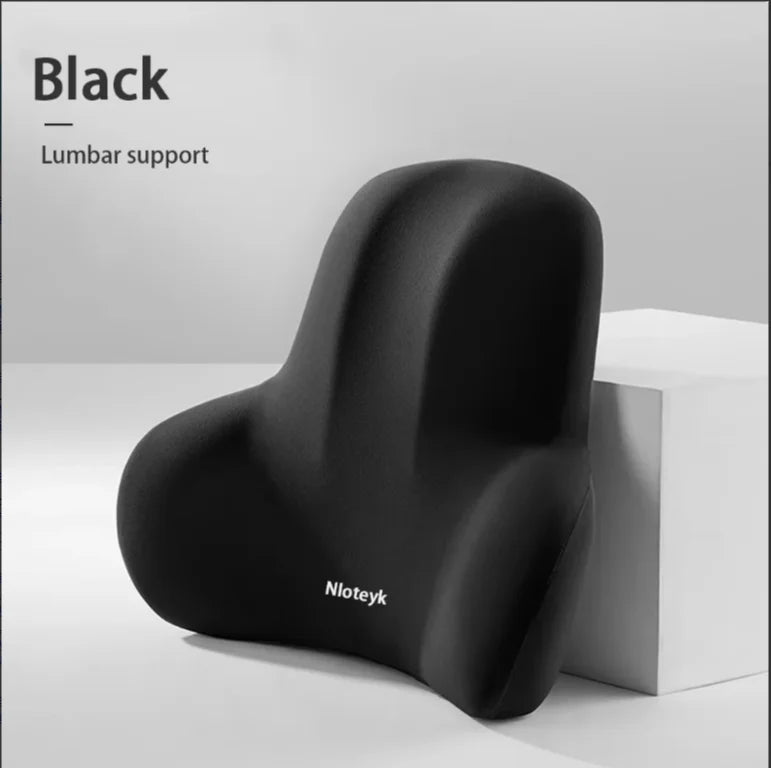 Memory Foam Car Neck & Lumbar Support Cushion | Universal Car Seat Cushion QXL Black 2 A