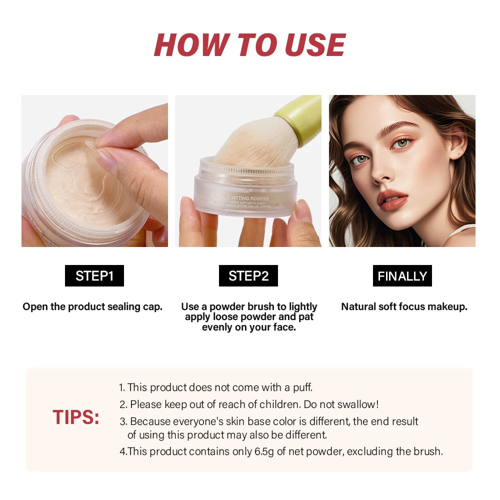 Lakerain Setting Powder – Matte Oil Control & Pore Blurring Setting Powder QXL
